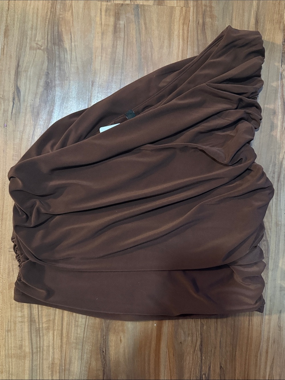Express Brown Asymmetrical Draped Skirt